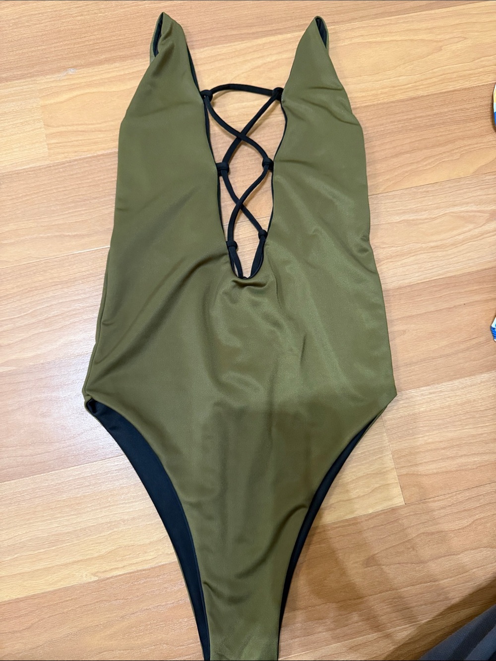 Women’s Reversible Cheeky One-Piece Swimsuit with Lace-Up Front